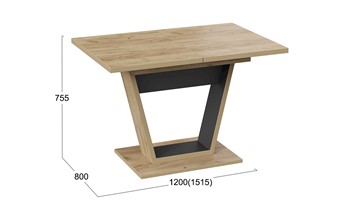 Обеденный раздвижной стол Гавана тип 1 (Дуб крафт золотой/Черный) в Орле - предосмотр 5