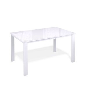 Кухонный стол раскладной Kenner LL1200 белый/стекло белое глянец в Орле