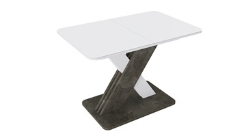 Кухонный раскладной стол Люксембург тип 1 (Белый/Ателье темный/Стекло белое матовое) в Орле