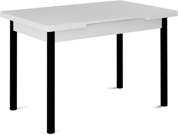 Обеденный раздвижной стол Милан-1 EVO, ноги металлические черные, белый цемент в Орле