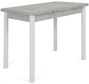 Обеденный раздвижной стол Милан-2 EVO, ноги белые, светлый цемент в Орле