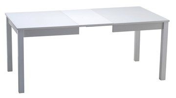 Обеденный раздвижной стол Нагано-2 стекло белое opti (хром-лак) в Орле - предосмотр 1