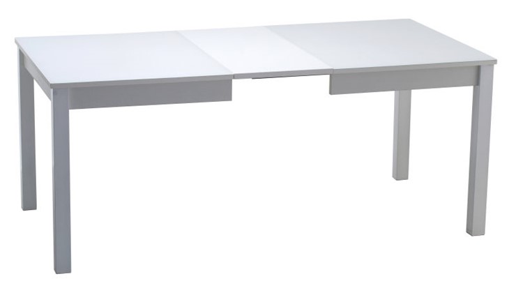 Обеденный раздвижной стол Нагано-2 стекло белое opti (хром-лак) в Орле - изображение 1