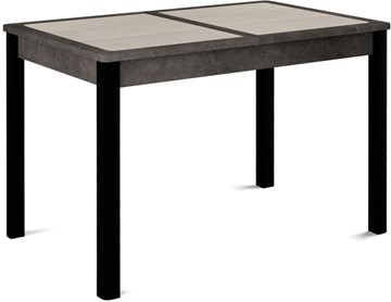 Стол раздвижной Ницца-1 ПЛ (ноги черные, плитка бежевая/серый камень) в Орле
