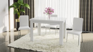 Обеденный раздвижной стол Норман тип 1, цвет Белый/Стекло белый глянец в Орле - предосмотр 4