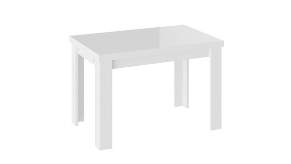 Обеденный раздвижной стол Норман тип 1, цвет Белый/Стекло белый глянец в Орле - изображение