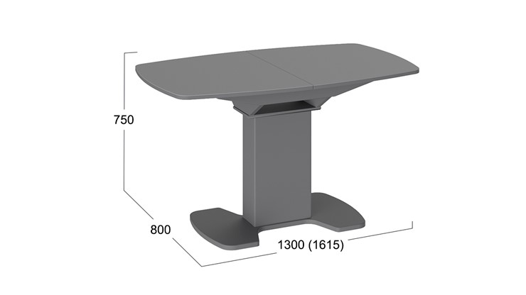 Обеденный раздвижной стол Портофино (СМ(ТД)-105.02.11(1)), цвет Серое/Стекло серое матовое LUX в Орле - изображение 1