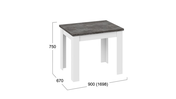 Кухонный стол раскладной Промо тип 3 (Белый/Ателье темный) в Орле - изображение 4