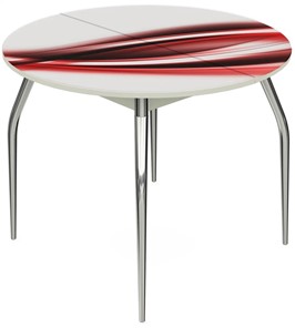 Кухонный раздвижной стол Ривьера - Круг, ноги метал. крашеные №24, ФП (Текстура №50) в Орле