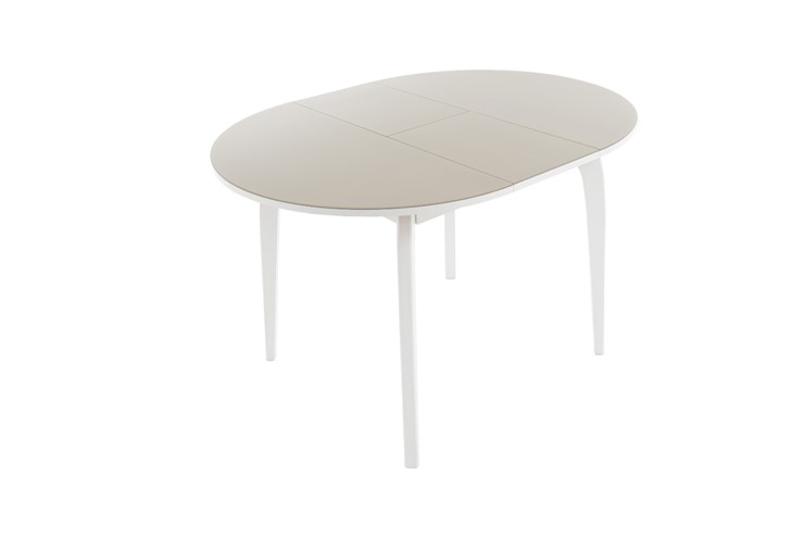 Раздвижной стол Ривьера исп. круг хром №5 (стекло белое/черный) в Орле - изображение 2