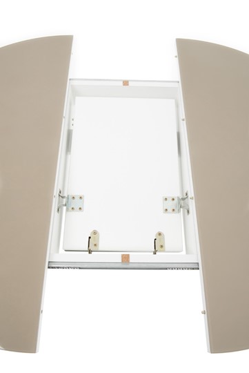 Раздвижной стол Ривьера исп. круг хром №5 (стекло белое/черный) в Орле - изображение 3