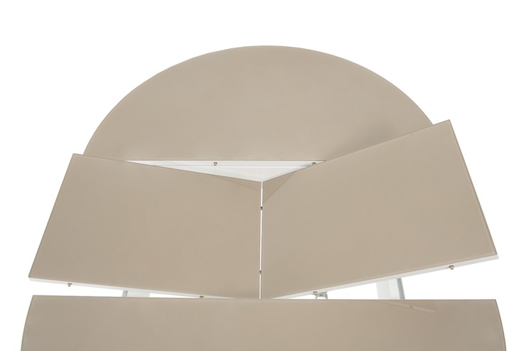 Раздвижной стол Ривьера исп. круг хром №5 (стекло белое/черный) в Орле - изображение 4