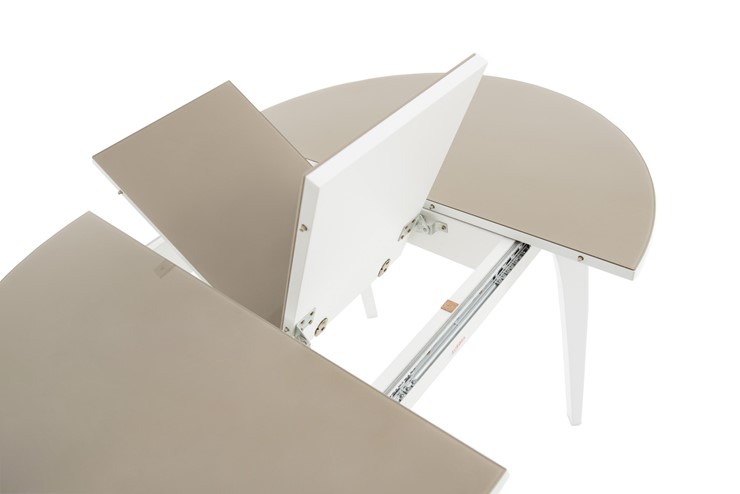 Раздвижной стол Ривьера исп. круг хром №5 (стекло белое/черный) в Орле - изображение 5