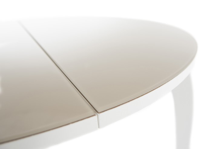 Раздвижной стол Ривьера исп. круг хром №5 (стекло белое/черный) в Орле - изображение 6