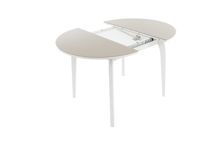 Раздвижной стол Ривьера исп. круг хром №5 (стекло белое/черный) в Орле - изображение 7
