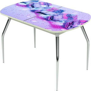 Обеденный раздвижной стол Ривьера исп.1 ноги метал. крашеные №24 Фотопечать (Вода №2) в Орле