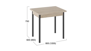 Раздвижной стол Родос тип 2 с опорой d40 (Черный муар/Дуб Сонома) в Орле - предосмотр 2