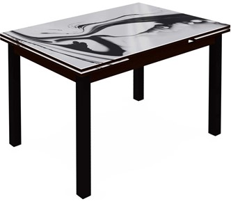 Кухонный стол раскладной Шанхай исп.2 ноги хром №10 (Exclusive h187/черный) в Орле