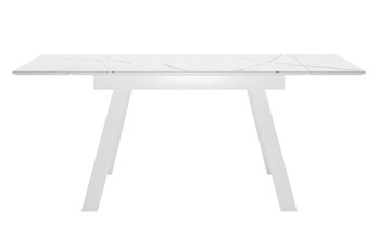 Кухонный раздвижной стол SKL 140, керамика белый мрамор/подстолье белое/ножки белые в Орле - предосмотр 2