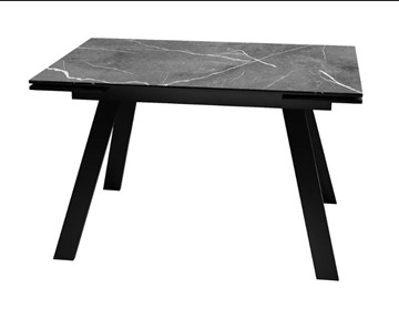 Раздвижной стол SKL 140, керамика черный мрамор/подстолье черное/ножки черные в Орле