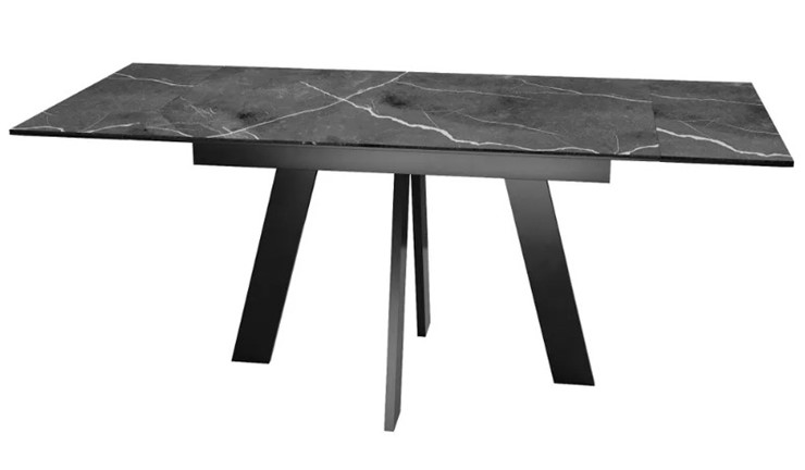 Кухонный стол раздвижной SKM 120, керамика черный мрамор/подстолье черное/ножки черные в Орле - изображение 5