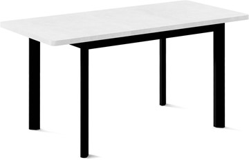 Обеденный раздвижной стол Токио-2L (ноги металлические черные, белый цемент) в Орле - предосмотр 1
