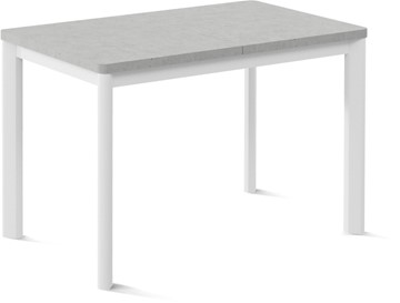 Обеденный раздвижной стол Токио-3L (ноги металлические белые, светлый цемент) в Орле