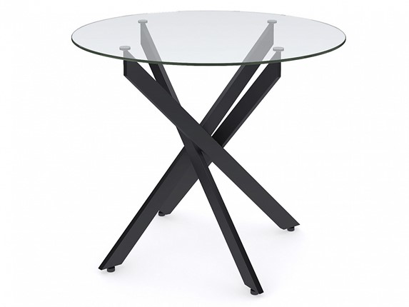 Кухонный обеденный стол Dikline R900 стекло/ножки черный металл в Орле - изображение