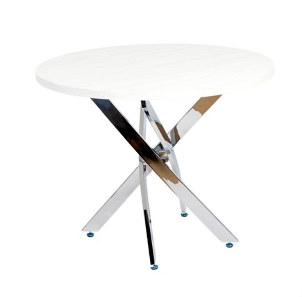 Обеденный стол Фиеро 900, Древесина Белая, Хром в Орле - изображение