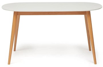 Кухонный стол MAX (Макс) бук/мдф 140х80х75 Белый/Натуральный Бук арт.10462 в Орле