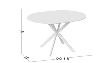 Обеденный раздвижной стол Мэдисон Тип 1 (Белый муар, Белый) в Орле - предосмотр 4