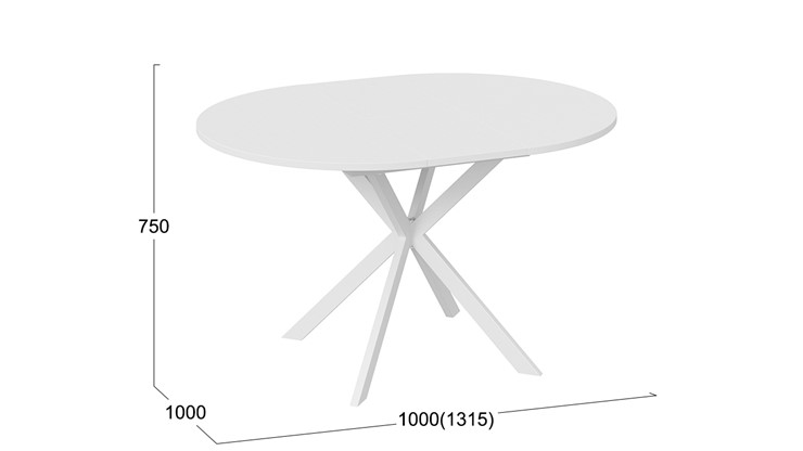 Обеденный раздвижной стол Мэдисон Тип 1 (Белый муар, Белый) в Орле - изображение 4