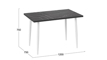 Кухонный стол Невада ДП1-02-08 (Черный мрамор/Белый) в Орле - предосмотр 3