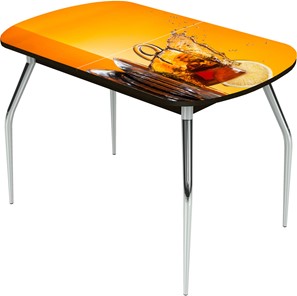 Обеденный раздвижной стол Ривьера исп.1 ноги хром №5 Фотопечать (Кофе №15) в Орле