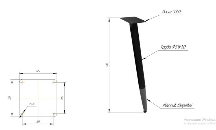 Обеденный стол SHT-TU12 (3 шт.)/ТT8 60/60 (черный/темный орех/прозрачный лак/коричневая сепия) в Орле - изображение 1