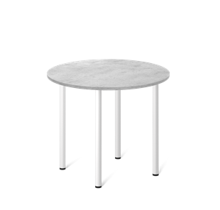 Кухонный круглый стол SHT-TU66 / SHT-TT 90 ЛДСП (бетон чикаго светло-серый/белый) в Орле