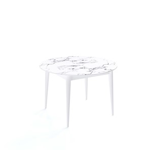 Круглый обеденный стол Kenner W1200 (Белый/Мрамор белый) в Орле