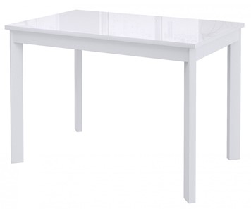 Кухонный стол раздвижной Dikline Ls110, стекло белое/ножки белые в Орле