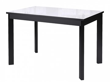 Кухонный раскладной стол Dikline Ls110, стекло белое/ножки черные в Орле