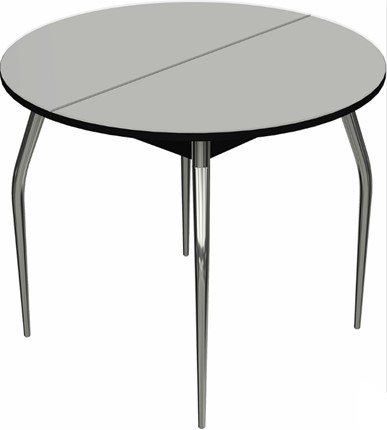 Раздвижной стол Ривьера исп. круг хром №5 (стекло белое/черный) в Орле - изображение