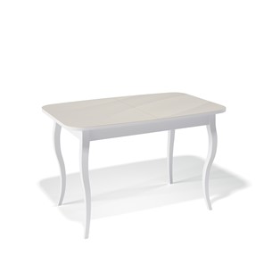 Кухонный раскладной стол Kenner 1200C (Белый/Стекло крем глянец) в Орле