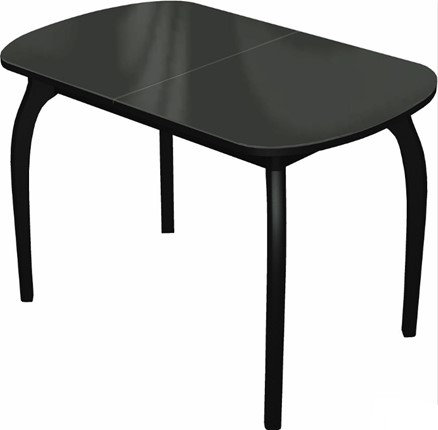 Кухонный стол раздвижной Ривьера исп.1 дерево №1 (стекло черное/черный) в Орле - изображение