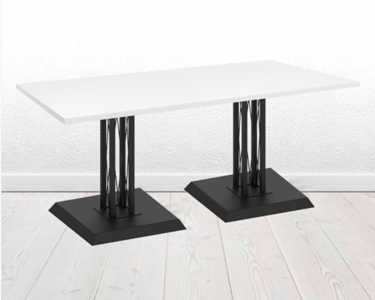Кухонный стол SHT-TU6-BS2 (2 шт.)/ТT 120/80 (черный/белый шагрень) в Орле - изображение