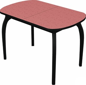 Кухонный стол раскладной Ривьера мини дерево №1, пластик (цветы красные/черный) в Орле - предосмотр