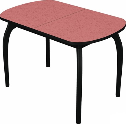 Кухонный стол раскладной Ривьера мини дерево №1, пластик (цветы красные/черный) в Орле - изображение