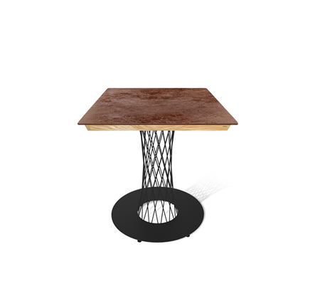 Стол на кухню SHT-TU3-1/ТT8 60/60 (черный муар/прозрачный лак/коричневая сепия) в Орле - изображение