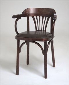 Обеденный стул Венский мягкий, кожзам коричневый/темный тон в Орле