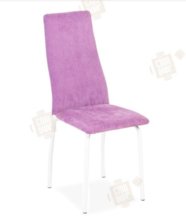Обеденный стул Волна, каркас металл белый, инфинити фиолетовый в Орле - изображение