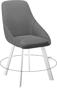 Мягкий стул 246 Поворотный, Микровелюр Z28 Темно-серый / опоры белые в Орле