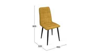 Обеденный стул Аспен К1С (Черный муар/Микровелюр Duna Curcuma) в Орле - предосмотр 5